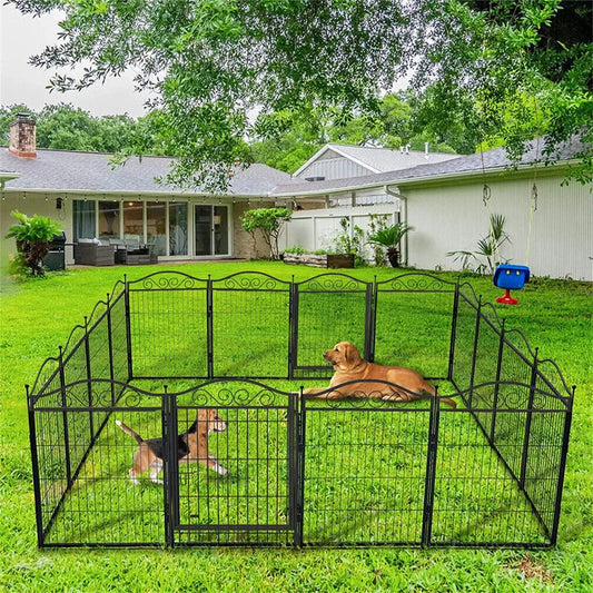 Heavy Duty Dog Playpen With Door For Large/medium/small Pets Outdoor Exercise