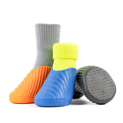 4Pcs Outdoor Dog Boots  Paw Protector Comfortable Waterproof Shoes Anti-slip Boots For Small Medium Large Dogs