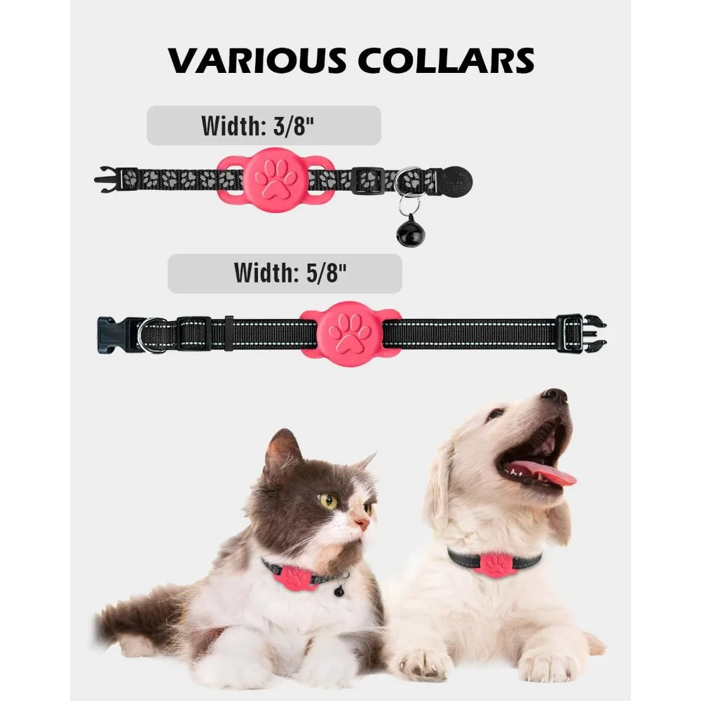 Airtag Collar Holder, Stretchy Silicone for Puppy Small Dog, Anti-Lost Protective Apple Air Tag
