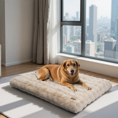 Fluffy Dog Crate Bed for Extra Large Dogs, Calming Anti Anxiety Dog Bed, Washable Soft Warm Crate