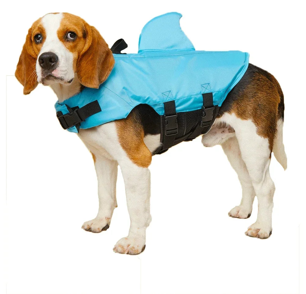 Shark Fin Dog Life Jacket Enhanced Buoyancy Small Dogs Safety Vest with Handle for Dogs Surfing
