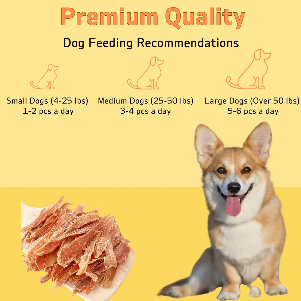 Chicken Jerky and Duck Jerky Dog Treats For Small, Medium, Large Dog, Made With Real Pure Chicken, Healthy