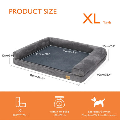XXXL Large Calming Dog Bed. Orthopedic Memory Foam. Sofa Couch Waterproof Removable Cover Plush Mat