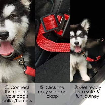 Dog Car Seat Belt. Travel Pets Accessories Dog Leash Collar Breakaway