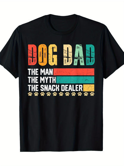 Vintage Dog Dad The Man The Myth Snack Dealer Father's Day T-Shirt