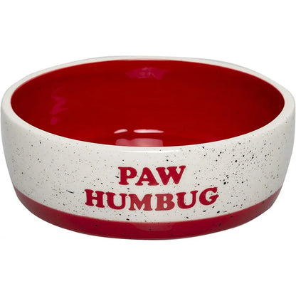 Paw Humbug Pet Bowl, Speckled Food Dish, Holiday , Holds 3 Cups