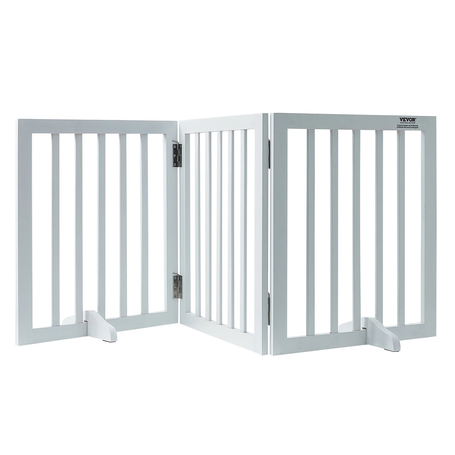 Free Standing Dog Gate  3 Panels Foldable for Narrow Passageways Expandable Dog Barrier