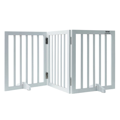 Free Standing Dog Gate  3 Panels Foldable for Narrow Passageways Expandable Dog Barrier