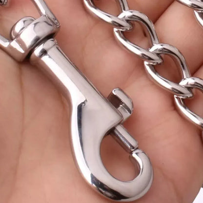 1Pcs Metal Chain Dog  With Leather Handle