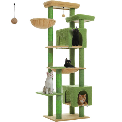 This Large Cat Tree is the ultimate multi-level playground for indoor cats. Featuring plush condos, sturdy scratching posts, cozy perches, and spacious caves, it provides endless entertainment, comfort, and climbing fun for y
