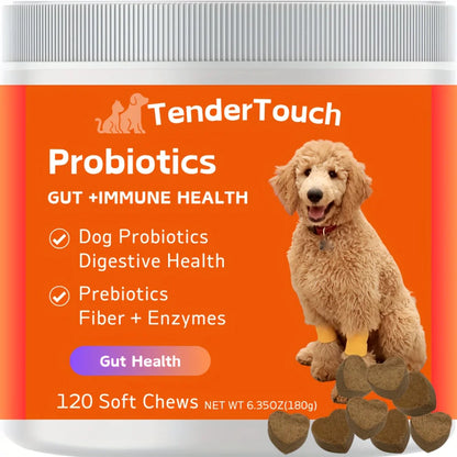 120 Chews - TenderTouch Probiotics for Dogs for Digestive Support