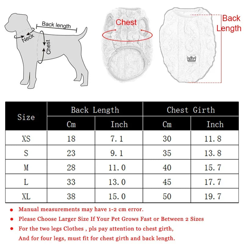 Fleece Dog Jacket For Small Medium Dogs Cats. Autumn Winter Vest Clothing