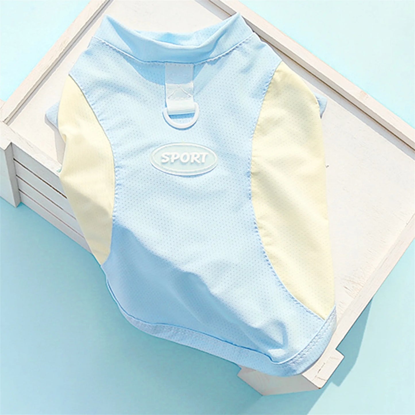 Breathable Cooling Dog T-Shirt with Ice Silk Material for Cats and Puppies - Lightweight and Soft Pet Tank Tops in Contrast