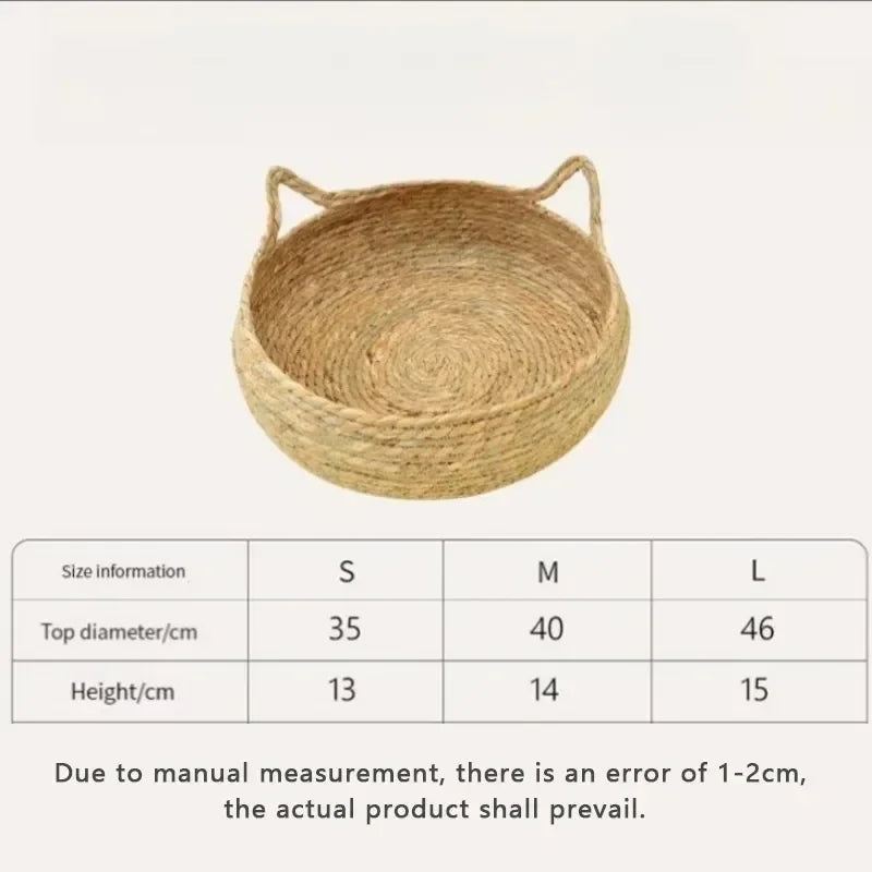 Give your cat the perfect spot to relax with this pure hand-woven rattan cat nest. Designed for all seasons, it includes a warm, removable, and washable pad to keep your pet comfortable year-round.
