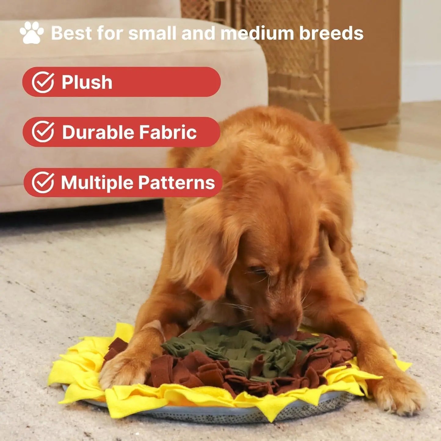 Interactive Puzzle Feeding Mat, Snuffle Mat for Dogs, Foraging Skills