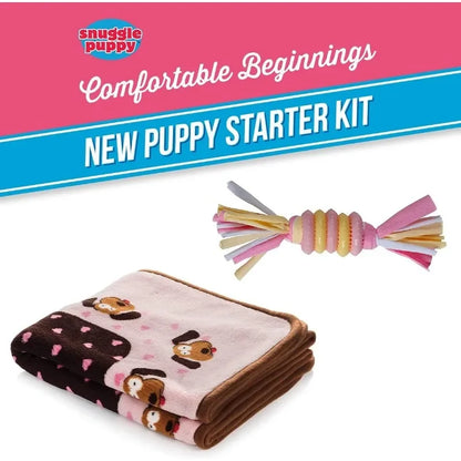 Original Starter Kit for Anxiety Relief and Calming Aid, Biscuit Colored Puppy Included and Pink Toy