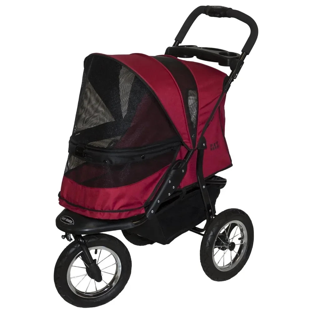 No-Zip Pet Stroller for Cats/Dogs, Zipperless Entry, Easy One-Hand Fold, Jogging Tires