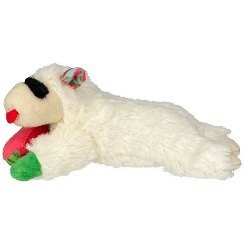 8" Lamb Chop Plush Dog Toy with Watermelon Squeaky Soft Chew Toy for Puppy Small Medium Dogs