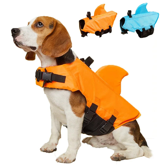 Shark Fin Dog Life Jacket Enhanced Buoyancy Small Dogs Safety Vest with Handle for Dogs Surfing