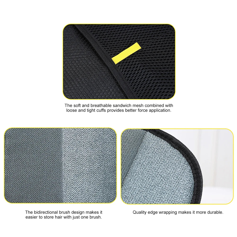 Pet Hair Removal Tool Set Reusable Static Removal Gloves, Double-Sided Grooming Gloves