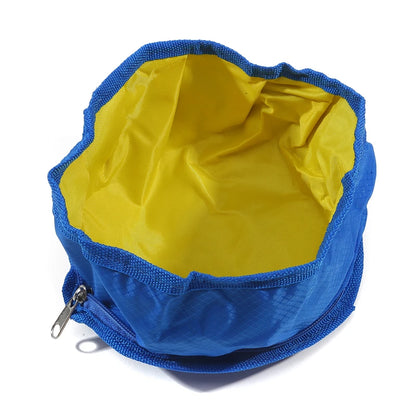 Portable Pet Water Food Feeder Bowl. Convenient, Collapsible Feeding or Water For Dog/Cat