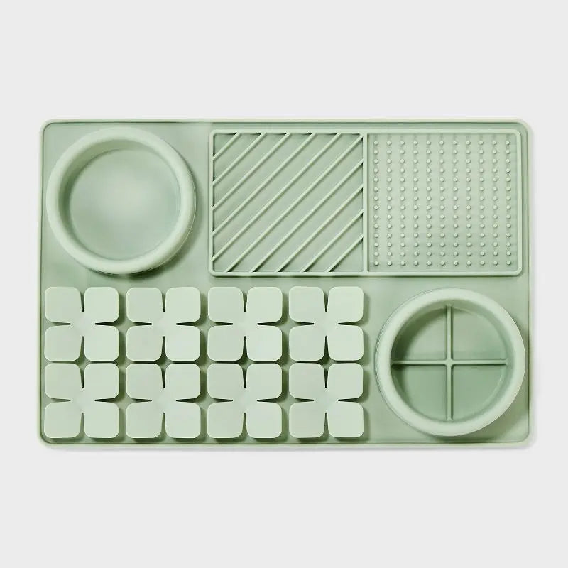 Slow Lick Mat for Dogs Silicone Feeding Mat with Textured Bowls BPA Free Interactive