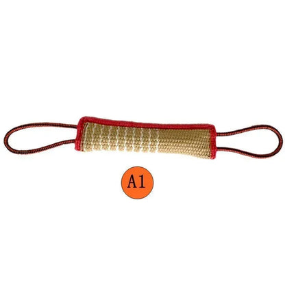Dog Biting Pillow.  Tug Stick Hemp Training Chewing Durable Linen Molar Clean Teeth Interactive Toys Outdoor 2 Rope