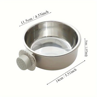 Anti Tipping dog bowl.  Adjustable Stainless Steel Bowl, Perfect Hanging Feeder for Providing Food and Water for Dogs