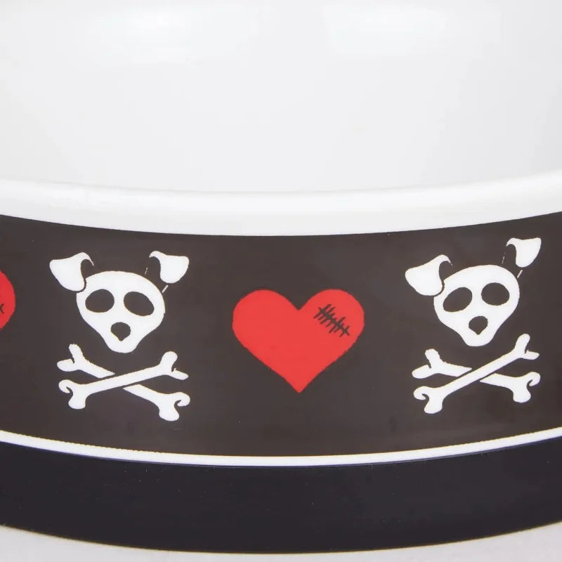 Ceramic Food & Water Bowls Non-Slip Secure, Less Feeding, Microwave & Dishwasher Safe, Small Set, 4.25x2,